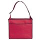 aerial view a red elite non - woven vista tote bag - 14 x 12 - 4- color heat transfer, image 1 of 3