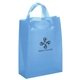 aerial view a blue lily frosted plastic flexo ink tote bag - 8 x 10, image 1 of 2