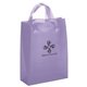 aerial view a lavender lily frosted plastic flexo ink tote bag - 8 x 10, image 1 of 2