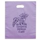 aerial view a lavender orchid colored frosted die - cut convention bag 15 x 12, image 1 of 2