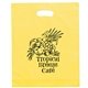aerial view a yellow orchid colored frosted die - cut convention bag 15 x 12, image 1 of 2