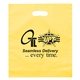 aerial view a yellow rose frosted plastic flexo ink die cut tote bag - 15 x 18, image 1 of 2