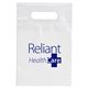 aerial view a clear lo - density die cut handle bag 7x10 flexo ink imprint, image 1 of 2