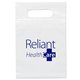 aerial view a white lo - density die cut handle bag 7x10 flexo ink imprint, image 1 of 2