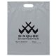 aerial view a gray frosted plastic flexo ink multi color convention bag 15 x 19, image 1 of 2