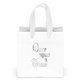 aerial view a white 157 gsm laminated dublin bag w / foil print, image 1 of 5