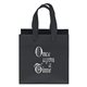 aerial view a black 157 gsm laminated dublin bag w / foil print, image 1 of 5