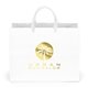 aerial view a white 157 gsm laminated london bag w / foil print, image 1 of 8
