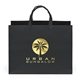 aerial view a black 157 gsm laminated london bag w / foil print, image 1 of 8
