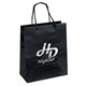 aerial view a black gloss paper multi color emerald tote bag 10 x 12 w / foil print, image 1 of 3