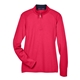 aerial view a red/ navy/ red devon jones ladies drytec20(tm) performance quarter - zip, image 1 of 7