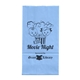 aerial view a blue durable paper popcorn bag with serrated top, image 1 of 8
