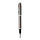 aerial view a dark espresso parker im capped rollerball pen, dark espresso w / chrome trim, fine point, black ink, image 1 of 5