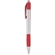 aerial view a red fusion silver pen w / colored gripper accents, image 1 of 2