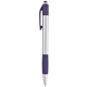 aerial view a purple fusion silver pen w / colored gripper accents, image 1 of 2