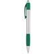 aerial view a green fusion silver pen w / colored gripper accents, image 1 of 2