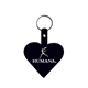 aerial view a black heart flexible key tag, image 1 of 2