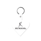 aerial view a white heart flexible key tag, image 1 of 2