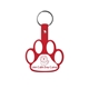 aerial view a red paw flexible key tag, image 1 of 2
