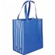 aerial view a blue rpet striped tote bag, image 1 of 2