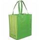 aerial view a green rpet striped tote bag, image 1 of 2