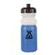 aerial view a frosted to blue mood(tm) 20 oz cycle bottle, push and pull cap, full color digital direct, image 1 of 2