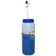 aerial view a frosted to blue mood(tm) 32 oz sports bottle with flexible straw, full color digital, image 1 of 2