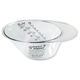 aerial view a clear 8 oz measuring cup, image 1 of 2