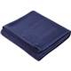 aerial view a navy cotton / polyester sweatshirt blanket, image 1 of 4