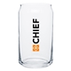 aerial view a clear 16 oz plain soda can shaped glass cup - clear, image 1 of 2