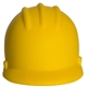 aerial view a yellow hard hat stress reliever, image 1 of 7