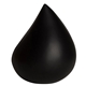 aerial view a black drop shaped squeezie stress reliever, image 1 of 2