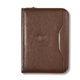 aerial view a brown deluxe executive vintage leather padfolio, image 1 of 3