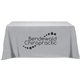 a grey serged open - back 3 sided table throw - 6 - full color