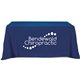 a navy blue serged open - back 3 sided table throw - 6 - full color