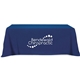 aerial view a navy blue flat 3- sided table throw cover 8, image 1 of 3