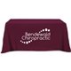 a burgundy flat 4- sided tablecloth cover 6