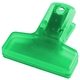 aerial view a translucent green practical snack size seal clip, image 1 of 2