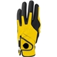 aerial view a yellow zero friction mens golf glove, image 1 of 2