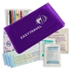 aerial view a translucent purple sewn aid traveler kit, image 1 of 3