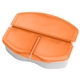 aerial view a translucent orange tri - minder pill box, image 1 of 2