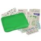 aerial view a translucent green protect(tm) first aid kit, image 1 of 2