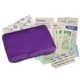 aerial view a translucent purple protect(tm) first aid kit, image 1 of 2