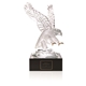 aerial view a clear eagle award with 4 lighted pedestal, image 1 of 2