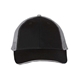 aerial view a black/ grey valucap - sandwich trucker cap, image 1 of 3