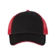 aerial view a black/ red valucap - sandwich trucker cap, image 1 of 3