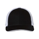 aerial view a black/ white valucap - sandwich trucker cap, image 1 of 3