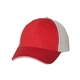aerial view a red/ white valucap - sandwich trucker cap, image 1 of 3