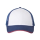 aerial view a white/ royal/ red valucap - sandwich trucker cap, image 1 of 3