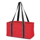 a red junior utility tote with large main compartment